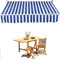 Toldo retráctil para patio, toldo de repuesto con cubierta superior de tela, toldo manual, impermeable, para ventana, puerta, mercado, tienda, restaurante, cafetería (azul, 2,5 x 1,5 m/8 x 5