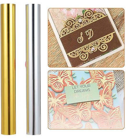 Fafeicy Folienstifte Set USB -Wärmefolienstift für Scrapbooking Gold & Silber Hot Roll Zeichenwerkzeugkits für Künstlerische Kreationen (Heißes Stempelpapier)