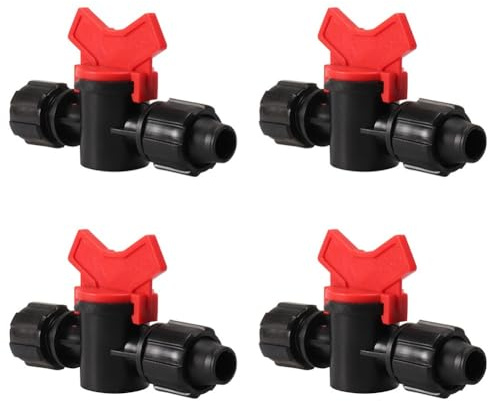 Gettimore PE-Rohr-Kugelhahn, Schnellspanner mit Verriegelung, 16 mm, für Bewässerung, Tropfleitungen, 4 Stück