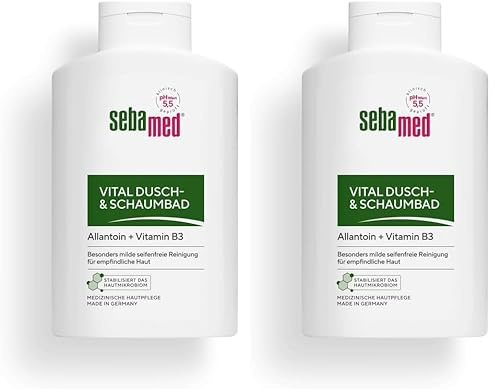 Sebamed Vital Dusch- und Schaumbad 400 ml, vereint besonders milde seifenfreie Reinigung mit entspannender und vitalisierender Pflege, für das tägliche Duschen oder Baden, für Damen und Herren