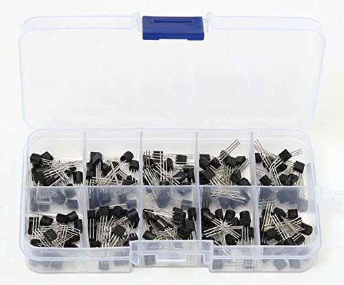 DollaTek 200PCS 10value Trioden Transistor Kit S8050 S8550 S9012 S9013 S9014 2N3904 2N3906 C1815 A1015 MJE13001 Transistor Sortiment Kit + Kunststoff Box