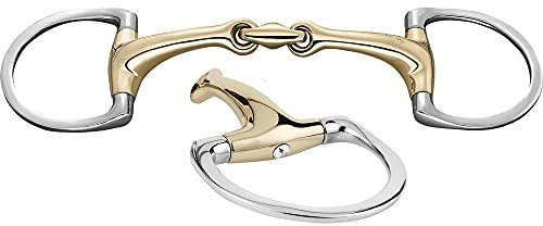 Sprenger Dynamic RS Olivenkopfgebiss mit D-förmigem Ring 16 mm doppelt gebrochen mit Glas-Kristall - Sensogan, 125 mm Weite