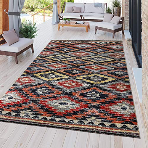 TT Home Modern Outdoor Teppich Wetterfest Innen Außenbereich Nomaden Design Multifarben, Größe:200x280 cm
