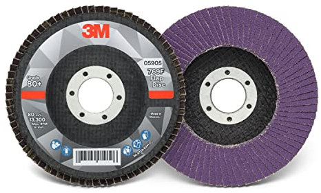 Cubitron 3M Disco lamellare 769F, tipo 27, 80+, 10,4 x 2,2 cm, abrasivo ad alte prestazioni, disco in ceramica a forma di precisione, in acciaio al carbonio, acciaio inossidabile
