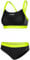 Aqua Speed Bikini Set Damen | Zweiteiler Sport | Two Piece Swimsuit Women | Bikinis Beachvolleyball | sportliche Bademode | Schwimmbikini Frauen | Pool | Schwarz-Hellgrün, Gr. 42 | Naomi