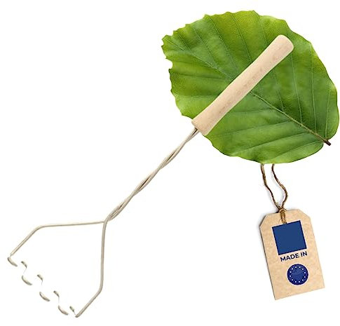 HOFMEISTER® Kartoffelstampfer, Metallwellen, 36 cm, für Kartoffeln, Gemüse, Kartoffelklößen & Kartoffelpüree, robuster Kartoffelquetscher aus Europa, Buchenholz-Griff