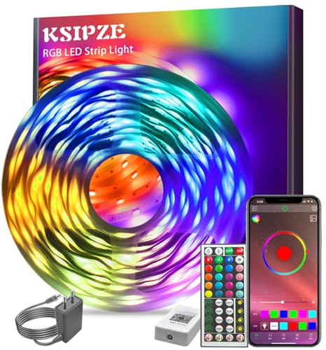 KSIPZE Led Strip RGB LED Streifen mit Fernbedienung Bluetooth Musik Sync Timer-Einstellung Dimmbar Farbwechsel Led