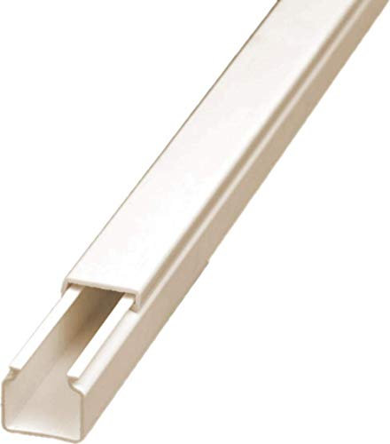 CabCom PVC Kabelkanal Kabelleiste Kabelschacht Brüstungskanal zur Montage an Wand oder Decke diverse Größen und Farben 2 Meter 15 x 15 mm weiß