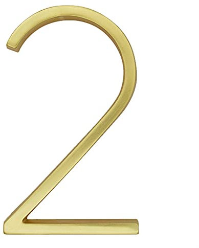 YZDKJ 127mm Golden Floating Modern House Number Satin Brass Door Home Address Numbers For House Digital Outdoor Sign Plates 5 In. #1 (Color : 2)