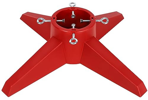 FORUP Christmas Tree Stand, Xmas Tree Base Stand, Christmas Tree Holder for Real Trees, Red