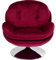 Kare Design Drehsessel Cosy, Berry, Sessel, Polstersessel, Samtoptik, Stahl Fuß, 360 Grad drehbar, Retro Look, 84x81x83 cm (H/B/T)