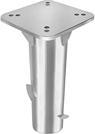 AufuN 1 Stück Metall Bodenplatte Sonnenschirmständer für Sonnenschirme, Ampelschirm, Universal Bodenhülse, Robust Bodenanker- einfache Montage (Silber)