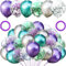Meerjungfrau Ballon Kit, 30 Stück metallisch Silber Lila Grün und Konfetti Luftballons Set, Perfekt für Mädchen Kinder Geburtstagsfeier Party und Kinder Dusche Party, Festival Hintergrund Dekoration