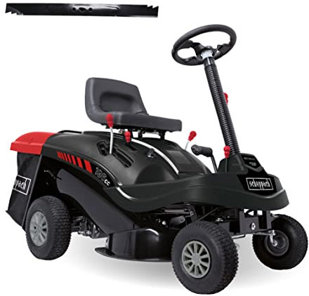 Scheppach Benzin Rasentraktor Aufsitzmäher MR196-61 | 6,5PS | Schnittbreite 61cm | 5-Fach Höhenverstellung | E-Start | 150 L Fangsack | 4X Vorwärts / 1xRückwärtsgang | inkl. Ersatzmesser