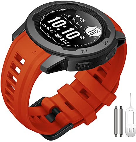 ANBEST Compatibile con Instinct 2S Cinturino, Braccialetto Sport di Ricambio in Silicone Adatto per Instinct 2S Solar Smart Watch, Rosso Fiamma