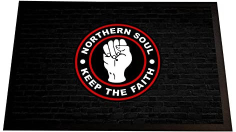 Northern Soul, Keep the faith music logo door mat 60x40cm, non-slip Door Mat