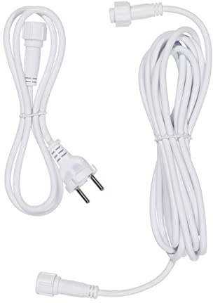 Lights4fun 5m Verlängerungskabel und Stecker für Ultimate Connect Party Lichterkette Koppelbar Weiß