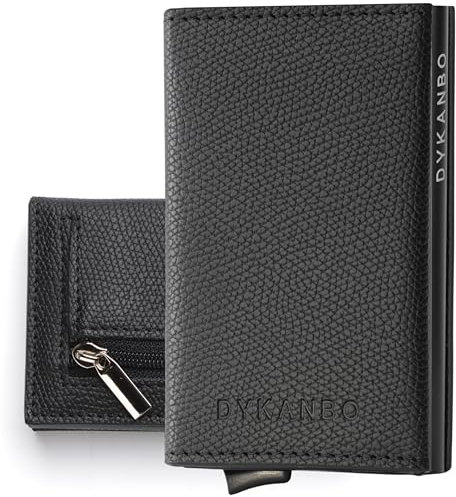 DYKANBO Wallets for Men - Geldbörsen, Ausweis- & Kartenhüllen für Herren - Slim Wallet Herren Portemonnaie Leder - Kartenetui mit Münzfach - Slim Card Holder Wallet for Men - Kartenetui RFID Schutz