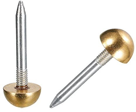 sourcing map Upholstery Tacks, 10Pcs 3/8 inch Brass Furniture Tacks Nails Decorative Thumb Tack Push Pins for Furniture DIY Decorative, Gold