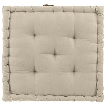 Douceur d'Intérieur Twily Cuscino da Pavimento, 50 x 50 x 10 cm, Lino, Cotone e Poliestere Riciclato