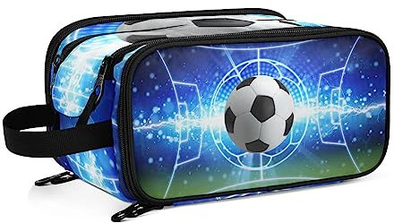 Kulturbeutel Galaxy Sport Ball Fußball Große Kosmetiktasche Kulturtasche Waschtasche Make Up Tasche Waschbeutel Schminktasche für Damen Mädchen