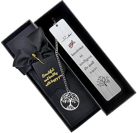 Inspirierendes Lesezeichen Geschenk mit Geschenkbox Edelstahl Motivierendes Lesezeichen Metall Lesezeichenfür Freunde Tochter Sohn Student Kollegen