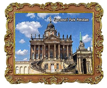 Sanssouci Park Potsdam Brandenburg Deutschland Kühlschrankmagnet 3D Reise Souvenir Kühlschrank Dekoration Magnetaufkleber Bastelsammlung