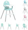 KikkaBoo Spoony, Hochstuhl Baby – Höhenverstellbar, Klappbar, Evolutiv, 3in1 Kindersitz bis 36 Monate mit Abnehmbarem Tablett, Kinderhochstuhl, Minze