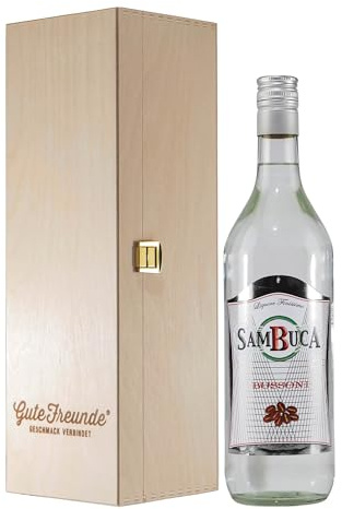 Bussoni Sambuca Anislikör mit Geschenk-Holzkiste