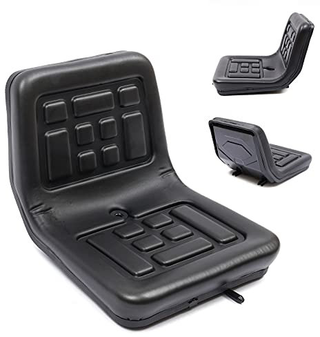 Traktorsitz Universal Gepolstertes Polster PU-Leder Schleppersitz Wasserdicht Traktorsitz Fahrersitz Traktor Sitz Gabelstaplersitz 36 x 35 x 30 cm, Schwarz