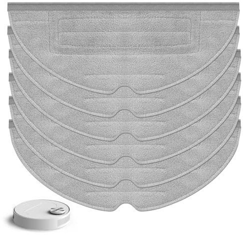Marstey Lot de 6 lingettes pour aspirateur, lingettes de Rechange en Microfibre pour Robot, Tampon Doux réutilisable en Microfibre, lingettes de Nettoyage jetables pour Robot T8/T8 plus/Q7/G10S/G10