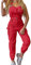 Damen Latzhose Stretch Cargo Einfarbig Bandeau Slim Fit Hosenanzug Mit Taschen Und Verstellbarem Gürtel Arbeitshosen Lange Frauen Arbeitslatzhose Mit Taschen Und Verstellbarem Spaghettiträger