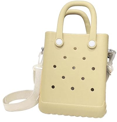 Mini-Gummi-EVA-Strandtasche mit Löchern, wasserdicht, waschbar, sanddicht, Strand, Cross-Body-Tasche für Frauen und Mädchen, DIY-Outdoor-Sport-Handtasche, modische Umhängetasche, für Shopping, Date,