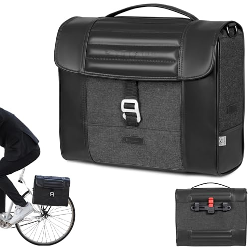 SHAD Bikes - Laptoptasche Fahrrad Gepäckträger 16L - Retro Fahrradtasche wasserdicht - Gepolsterte Fahrradtasche für Damen & Pendler - fahrradtaschen für gepäckträger klickfix