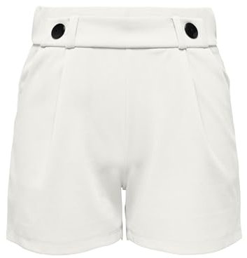 JdY Damen Jdygeggo JRS Noos Basic Regular Fit Shorts Mit Knopfdetail, Gebrochenes Weiß, S EU
