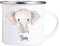 4youDesign Emaille Tasse Kinder personalisiert – Jungle Elefant – Tier Namenstasse – Geschenk für Jungen & Mädchen – Bruchsicher & Leicht – Geschenkidee zur Einschulung & Geburtstag - 300ml