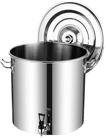 KELUNIS Olla De Acero Inoxidable Olla De Sopa Cubo De Sopa Comercial, Olla De Cocción Profunda Olla con Tapa y Grifo Ideal para Sopas y Guisos,60X60cm
