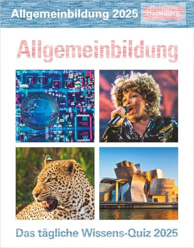 Allgemeinbildung - Kalender 2025 - Harenberg-Verlag - Wissenkalender - Tagesabreißkalender mit täglichem Wissens-Quiz - 12,5 cm x 16 cm