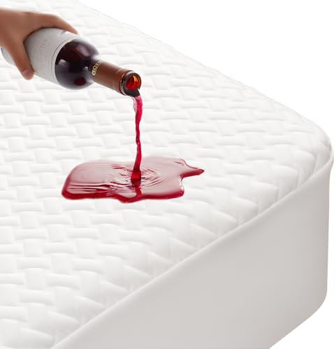 MEREZA Protège-matelas imperméable en bambou pour très grand lit, s'adapte jusqu'à 30 cm de profondeur, hypoallergénique, anti-acariens, respirant et silencieux (très grand lit, 150 x 200 cm)