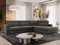 MKS MEBLE Ecksofa Sofa L-Form Dunkelgrau Velvet, Wohnlandschaft L-Form, Couch L Form, Sofagarnitur Couchgarnitur Polsterecke, Breite: 316 cm - Savona L - Dunkelgrau Velvet - Rechts