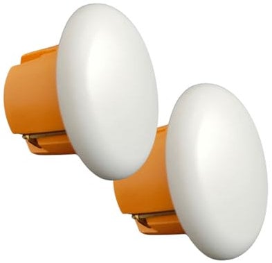 2 Stück Abdeckkappe Hohlwanddose Abzweigdose weiß Deckendose Abdeckdose Kabeldose Verteilerdose Aufputz Steckdosenabdeckung Rosette Blindabdeckung ultraflach, Höhe 1,5 cm