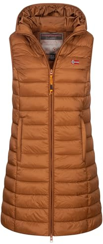 Geographical Norway Damen Stepp weste Kapuze Übergangs Herbst Winter Windbreaker