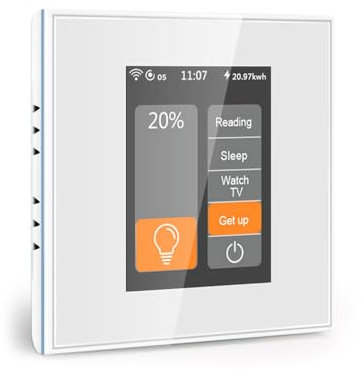 LANBON L8-HD LCD Smart Dimmerschalter 1 Fach, 0-100 Stufenlos Dimmbarer Schalter funktioniert mit Homekit/Tuya, Dimmer Switch für LED Lampen kompatibel mit Alexa/Google Home,Erforderlich Neutralleiter