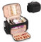 Kosmetiktasche Groß, Reise Make Up Tasche Damen Schminktasche mit Pinselhalter Fach, Portable Makeup Bag Organizer (A-Fabric schwarz)