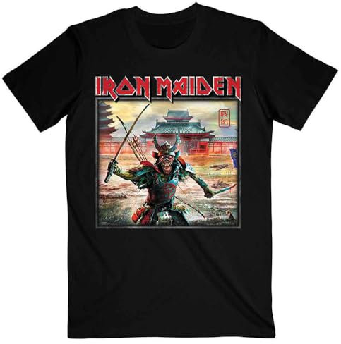 Rock Off officially licensed products Iron Maiden Senjutsu Album Palace Keyline Square T Shirt L Black