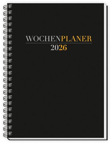 Trötsch Wochenplaner A5 mit Wire-O Schwarz 2026: Taschenkalender