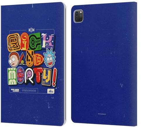 Head Case Designs Licenza Ufficiale Rick And Morty Tipografia Grafica Duo Custodia Portafoglio in Pelle Compatibile con Apple iPad PRO 11 2020/2021 / 2022