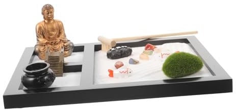 HEMOTON 1 Box Zen Sand Table Sandbox Bonsai Tree Kit Sand Art Lid Feng Zen Sand Tray Statue Beach Chakra Sand Mini Zen Garden for Desk Garden Accessories Desk Decor Plastic