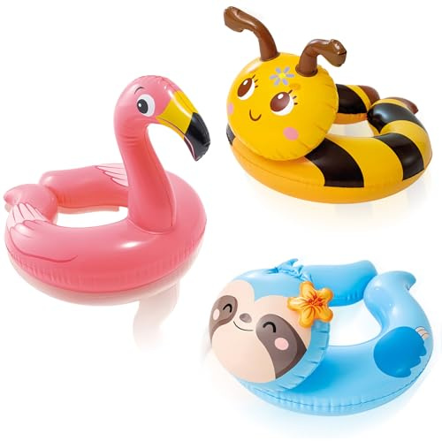 Schwimmring für Kinder 2-8 Jahre,Aufblasbar Schwimmreifen Tierform Cartoon Wasserspielring,Dicke PVC Pool Schwimmen Ring für Mädchen Sommer Schwimmbad Wasser Outdoor Spielzeug Party Zubehör