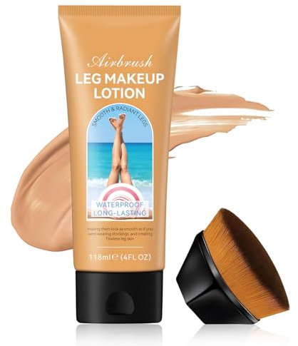 Fond de Teint Jambes Waterproof, Fond de Teint Corps Waterproof-118ml, Fond de Teint pour Les Jambes, Maquillage Jambes Waterproof, Grande Capacité, Anti-cernes Longue Tenue (Brillance Moyenne)